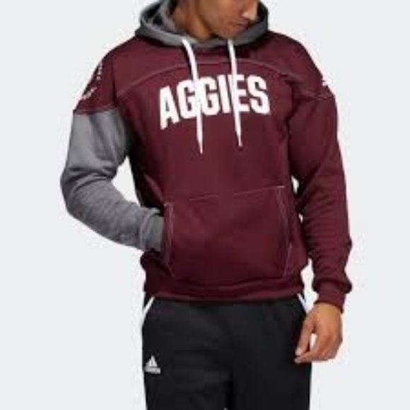 Adidas Men's  ORIGINALS Maroon Texas A&M Aggies Block Stadium Pullover Hoodie - Picture 4 of 9